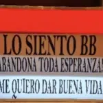 Letrero encontrado en la puerta del infierno